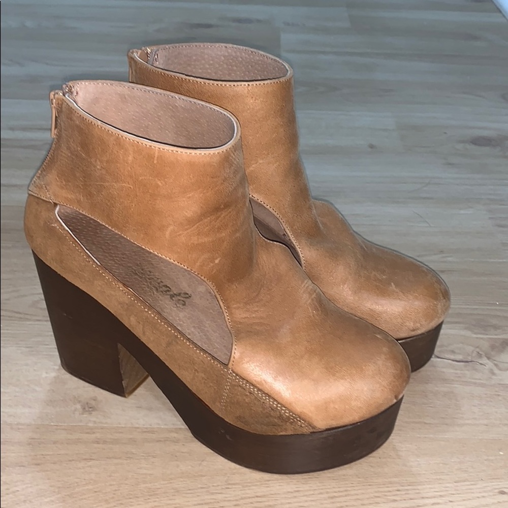 Free People Leather Platform Booties